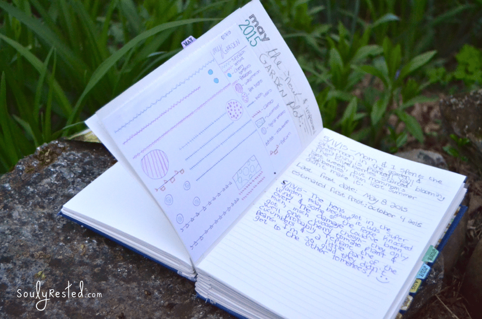 garden journal for a garden grown from seeds
