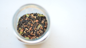 homemade masala chai tea blend in jar