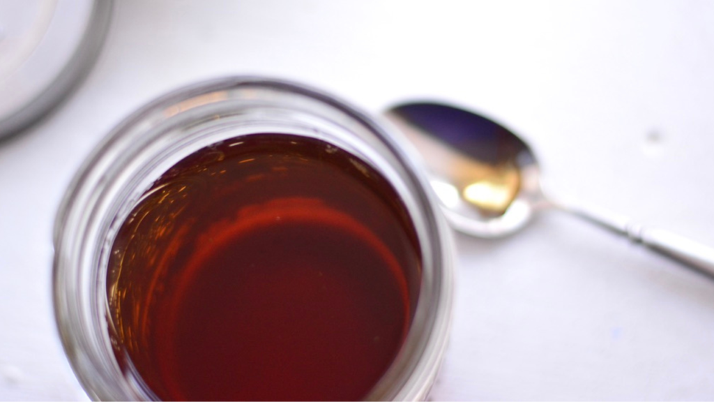 peppermint syrup in a mason jar