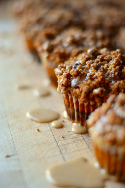 fresh flour muffins with maple glaze