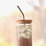 mason jar glass with springtime allergy relief iced tea