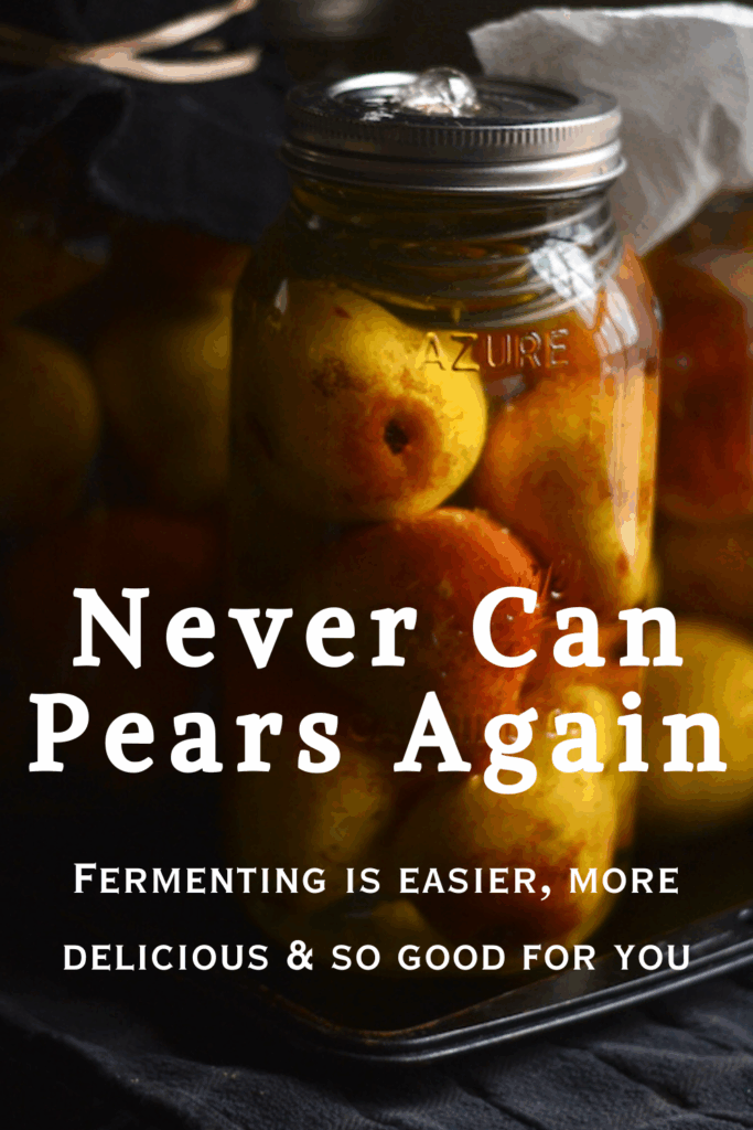 pears fermenting in mason jars
