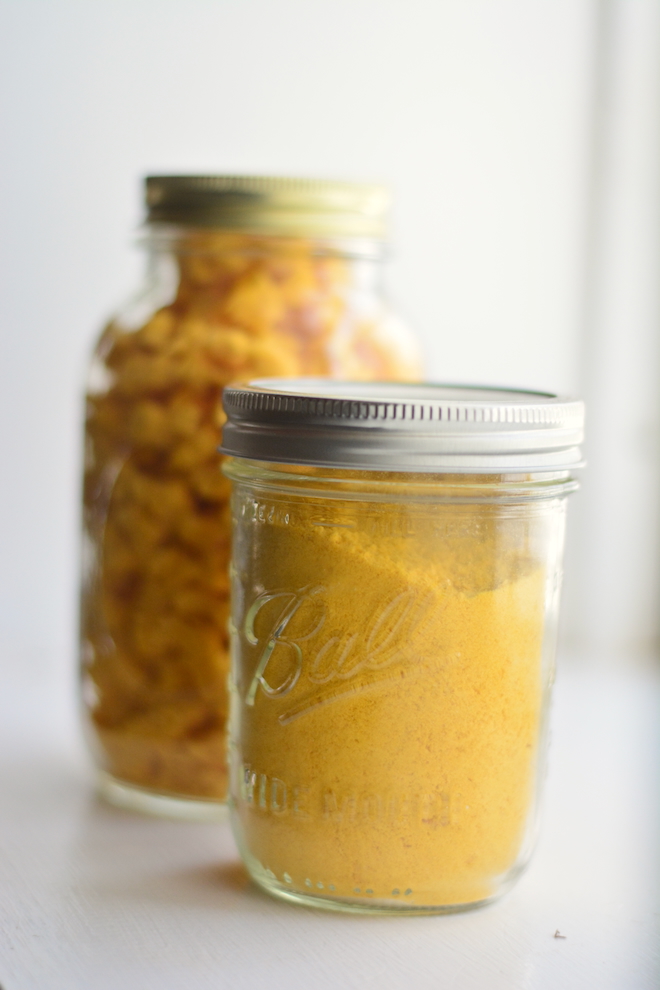 freeze dried roasted pumpkin powder, bright orange and sealed in a mason jar