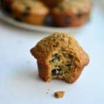 blueberry muffin made with fresh milled whole wheat flour