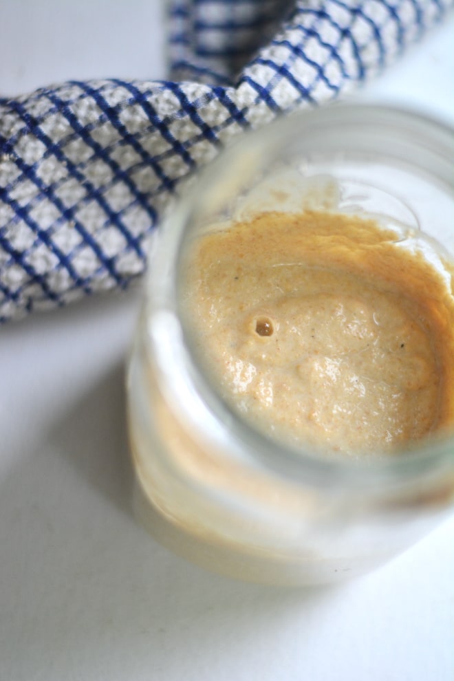 A young sourdough starter made with fresh flour, not very active