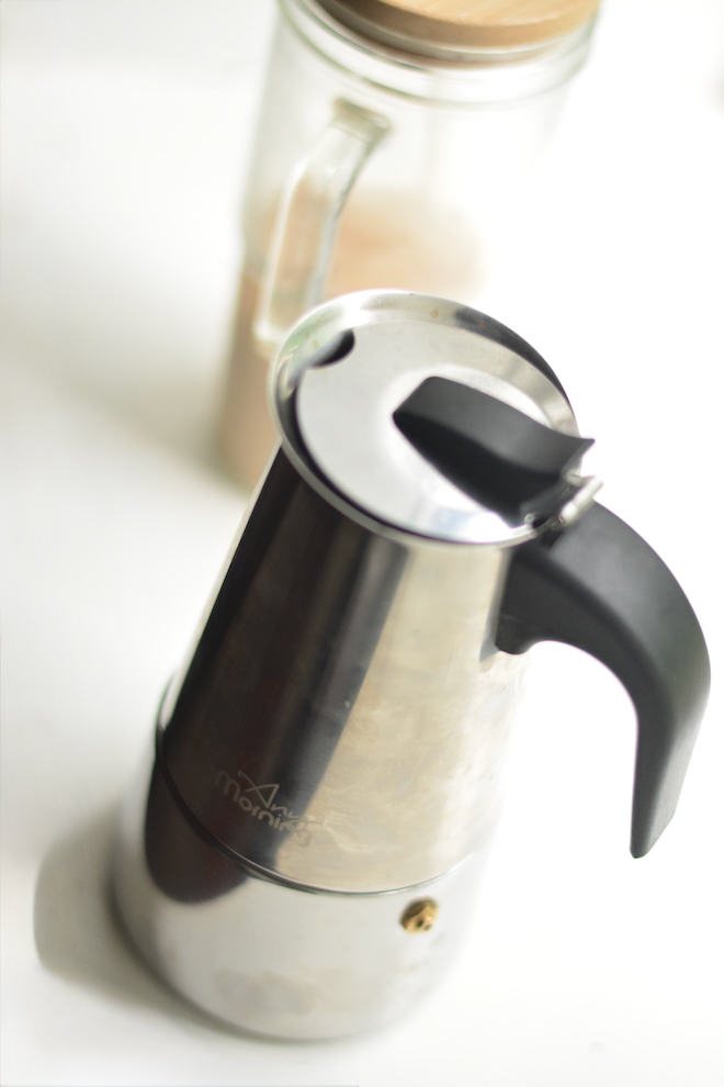 non-toxic coffee maker, moka pot with espresso drink