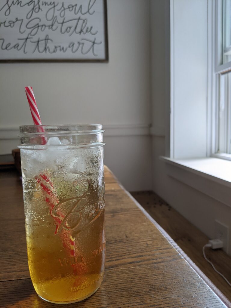 DIY dr pepper syrup made into homemade soda