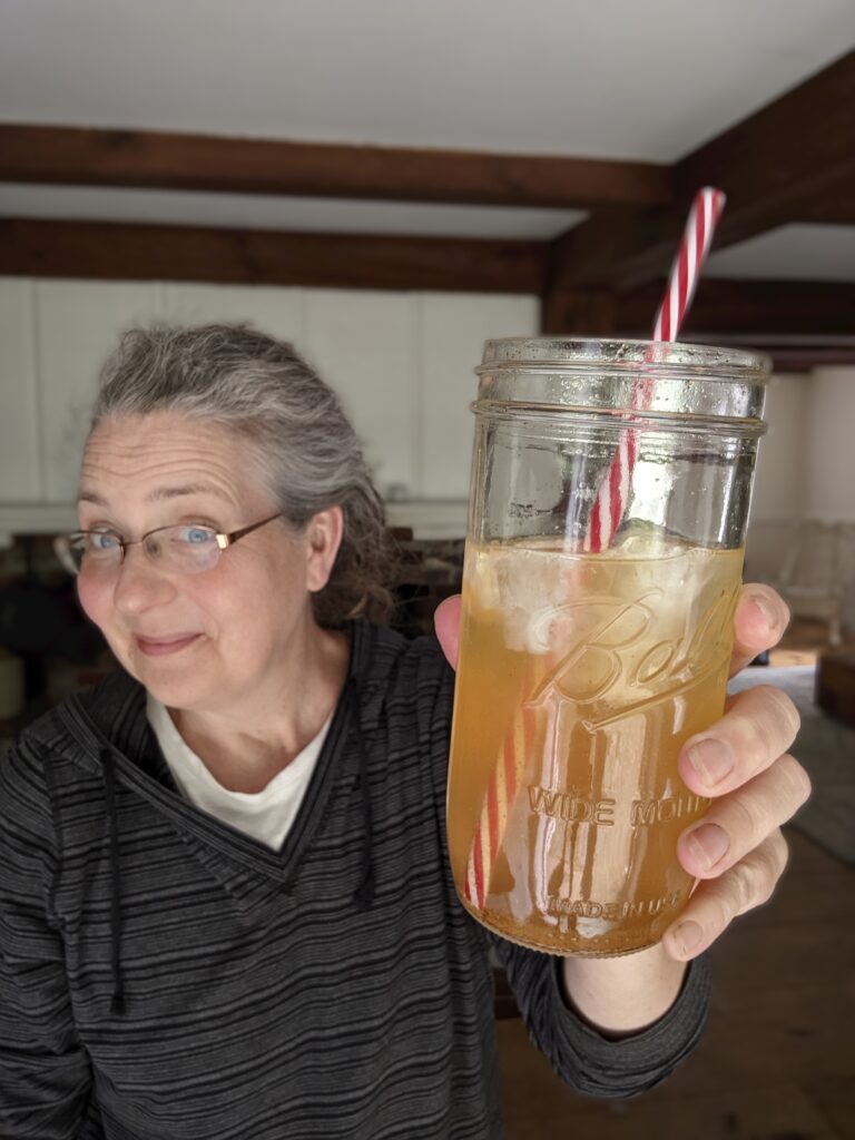 homemade soda, dr pepper made from soda syrup with seltzer